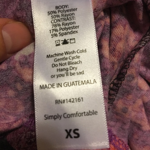 LuLaRoe Floral Randy Raglan Tee - Picture 4 of 5